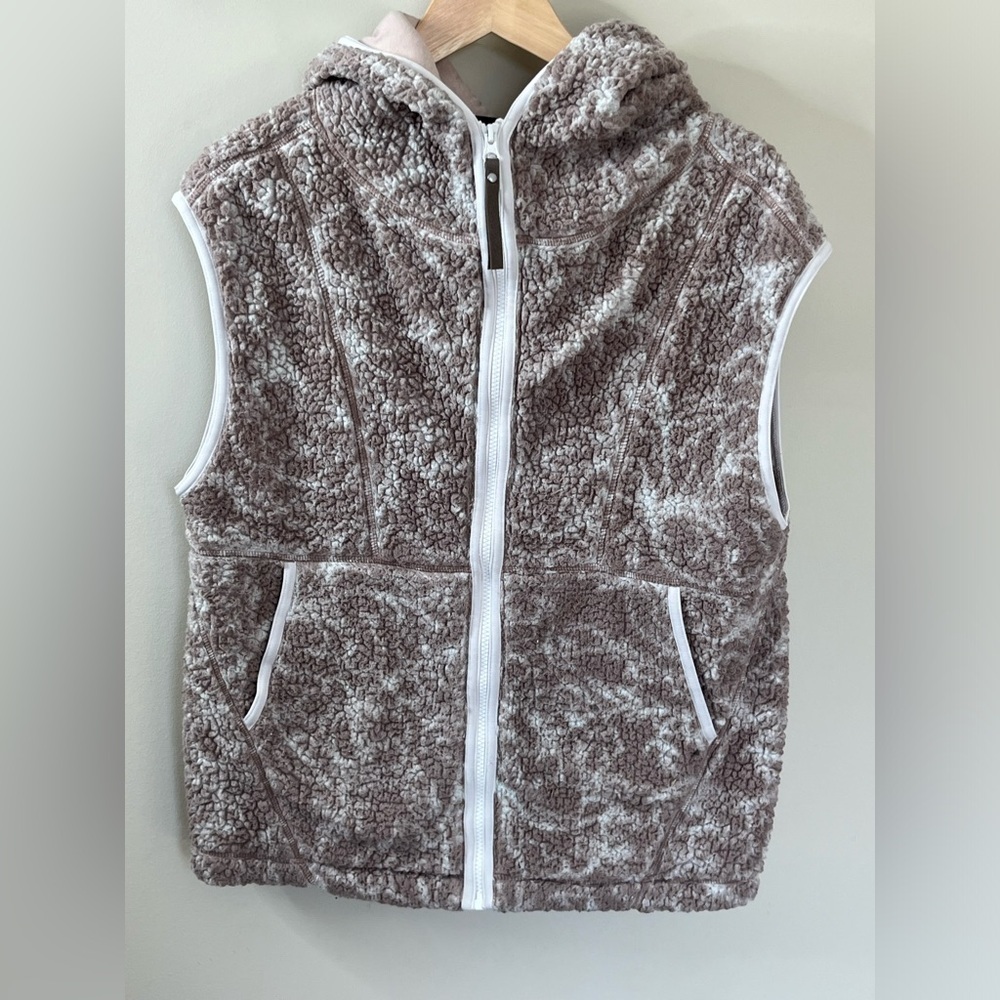 Prana Polar Escape Vest Beige Size Small Sherpa